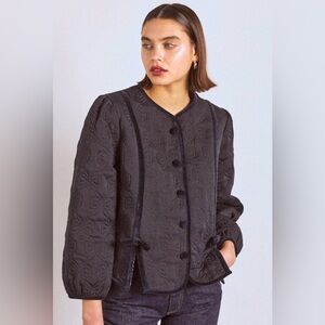 Damson Madder Diana Black Quilted Jacket